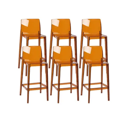 Modern Acrylic Transparent Stylish Rectangle Bar Stool Image - 33