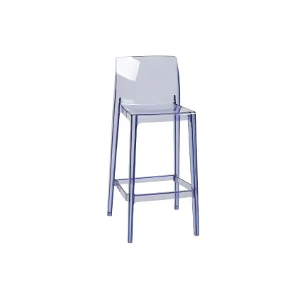 Modern Acrylic Transparent Stylish Rectangle Bar Stool Image - 35