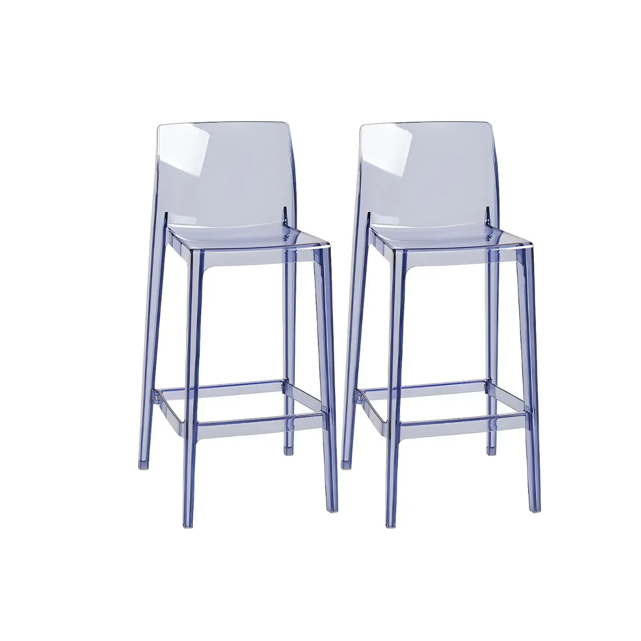Modern Acrylic Transparent Stylish Rectangle Bar Stool Image - 36