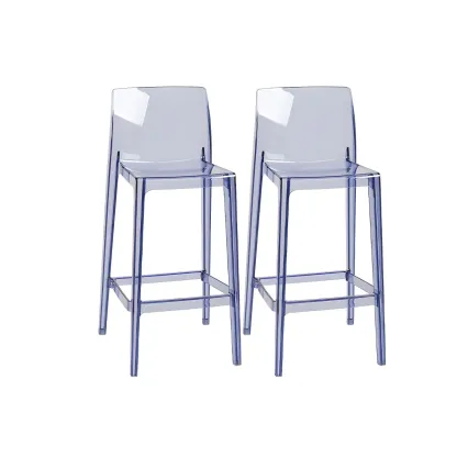 Modern Acrylic Transparent Stylish Rectangle Bar Stool Image - 36
