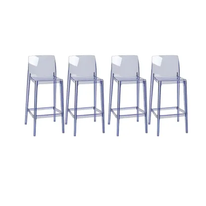 Modern Acrylic Transparent Stylish Rectangle Bar Stool Image - 37