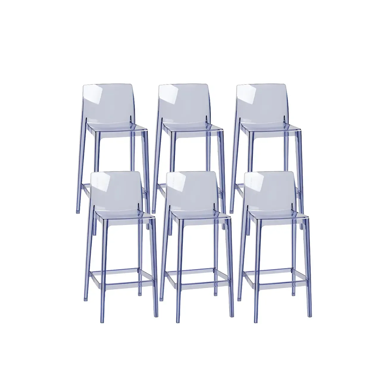 Modern Acrylic Transparent Stylish Rectangle Bar Stool Image - 38