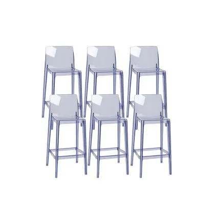 Modern Acrylic Transparent Stylish Rectangle Bar Stool Image - 38