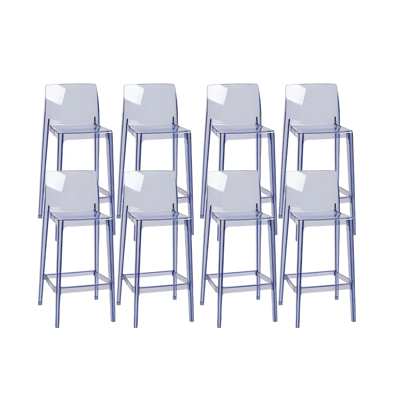 Modern Acrylic Transparent Stylish Rectangle Bar Stool Image - 39 | homeyfad