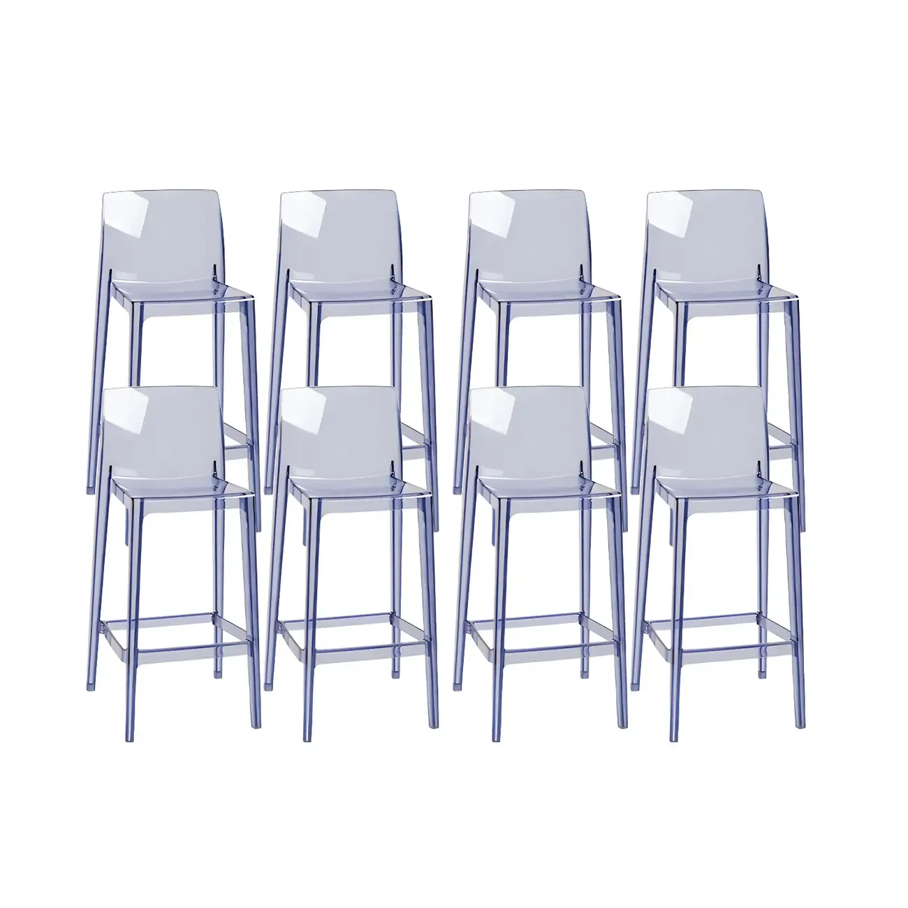 Modern Acrylic Transparent Stylish Rectangle Bar Stool Image - 39