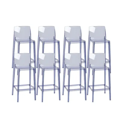Modern Acrylic Transparent Stylish Rectangle Bar Stool Image - 39