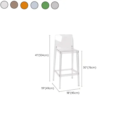 Modern Acrylic Transparent Stylish Rectangle Bar Stool Image - 41
