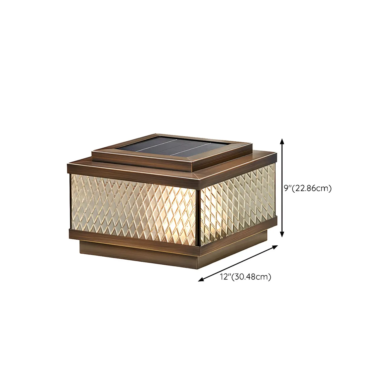 Solar Exquisite Glass Shade Bronze Post Cap Light Image - 9 | homeyfad