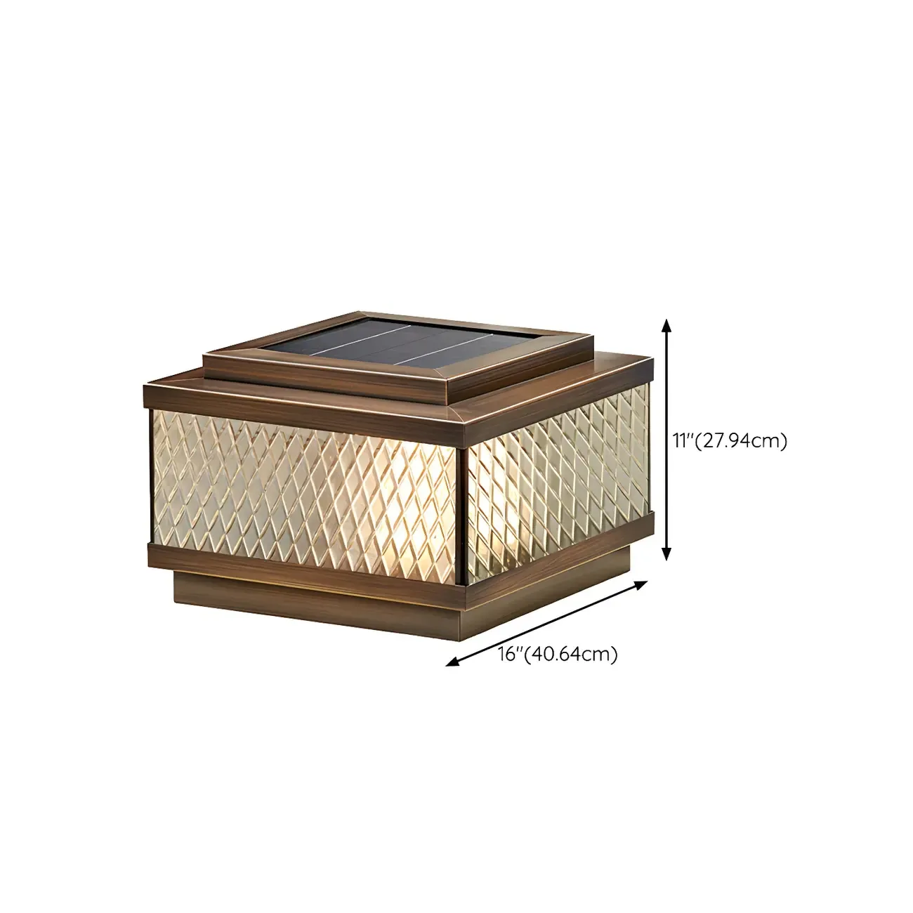 Solar Exquisite Glass Shade Bronze Post Cap Light Image - 10