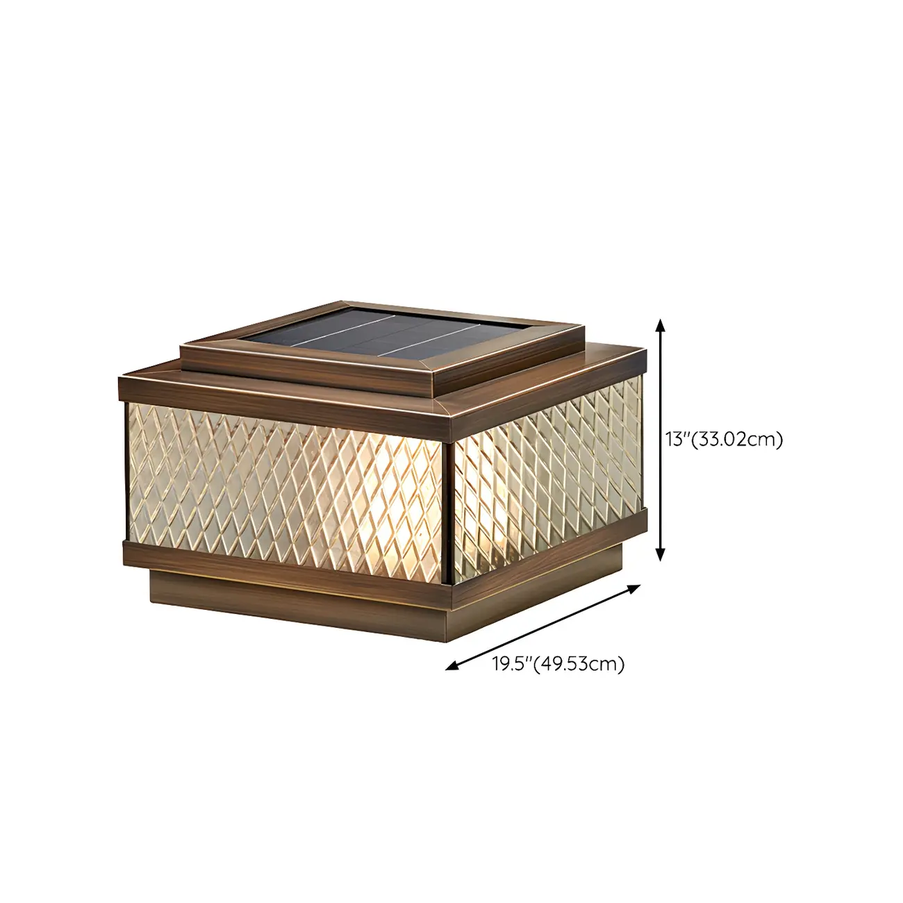 Solar Exquisite Glass Shade Bronze Post Cap Light Image - 11 | homeyfad