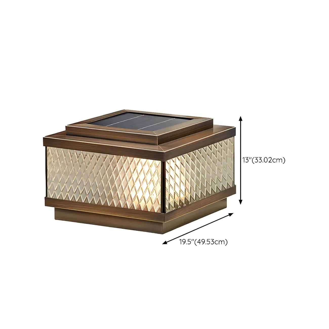 Solar Exquisite Glass Shade Bronze Post Cap Light Image - 11