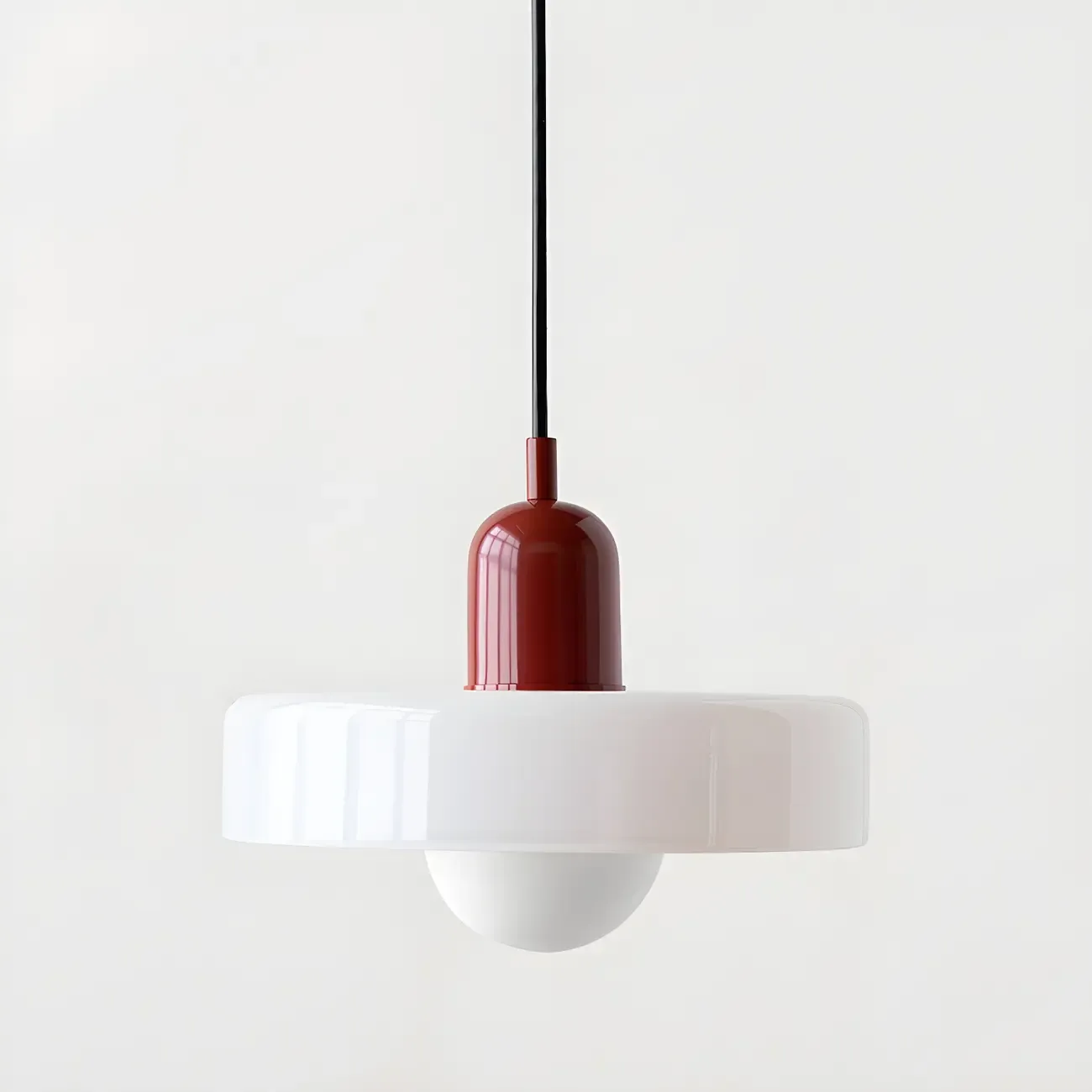 Modern Hanging Light Fixture Colorful Glass Shade Pendant Light Image - 4