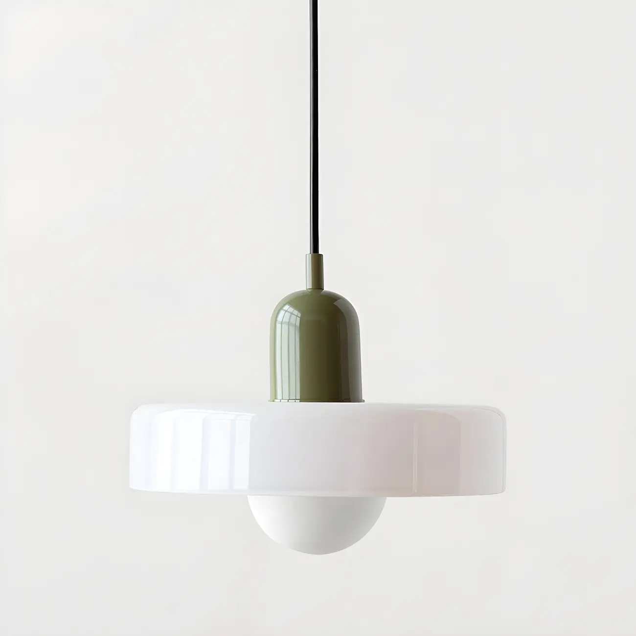 Modern Hanging Light Fixture Colorful Glass Shade Pendant Light Image - 10 | homeyfad