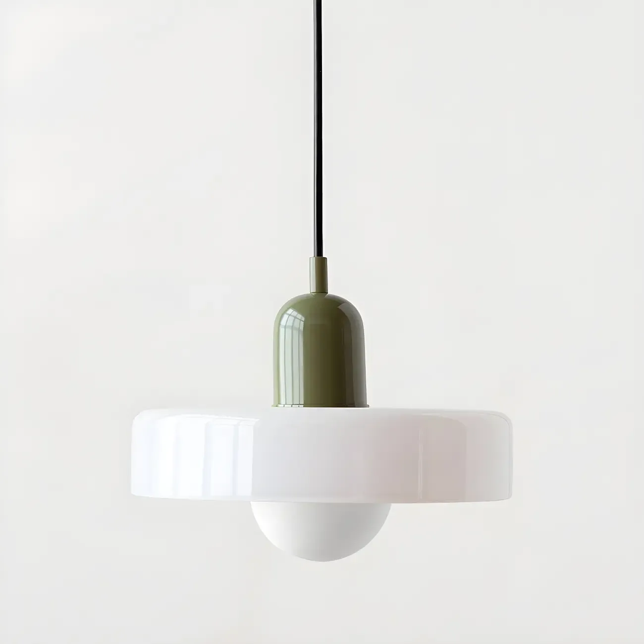 Modern Hanging Light Fixture Colorful Glass Shade Pendant Light Image - 10