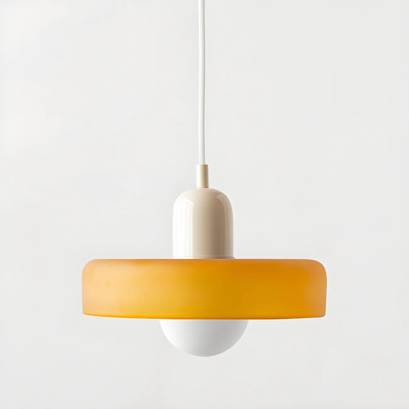 Modern Hanging Light Fixture Colorful Glass Shade Pendant Light Image - 13 | homeyfad