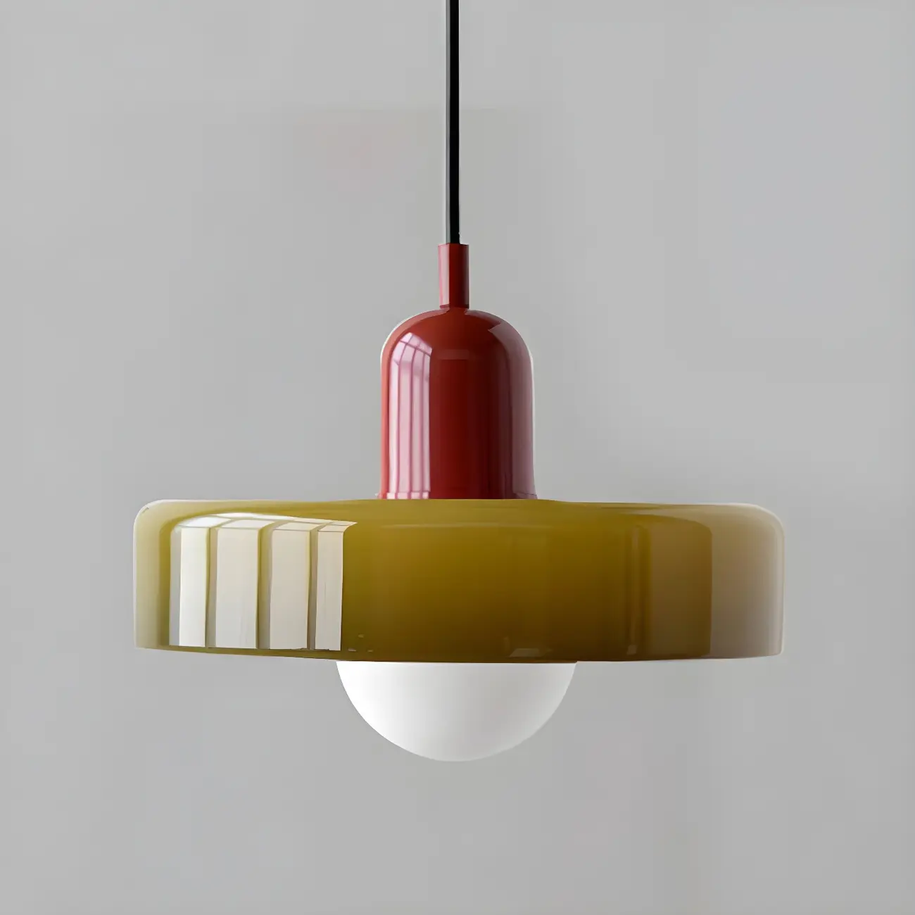 Modern Hanging Light Fixture Colorful Glass Shade Pendant Light Image - 15 | homeyfad