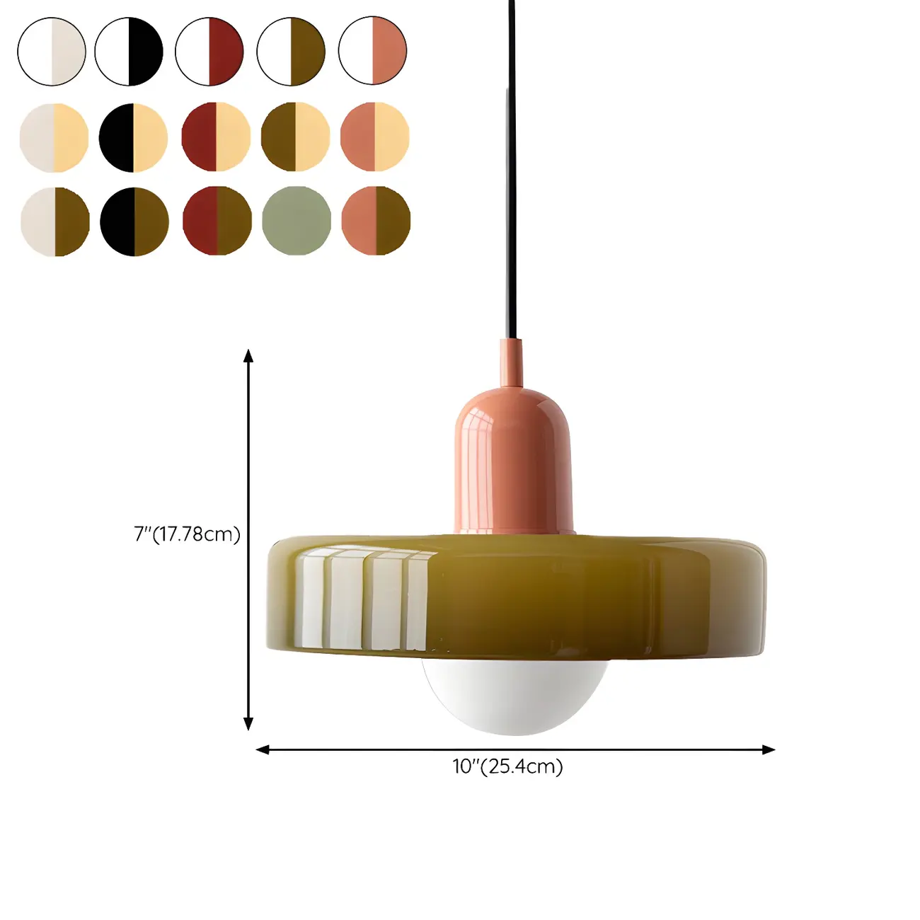 Modern Hanging Light Fixture Colorful Glass Shade Pendant Light #size | homeyfad