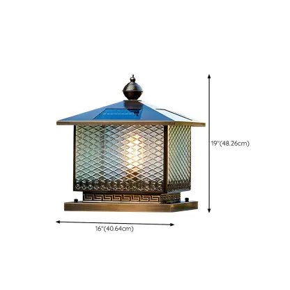Simple Oriental Bronze Metal Post Cap Light Image - 14
