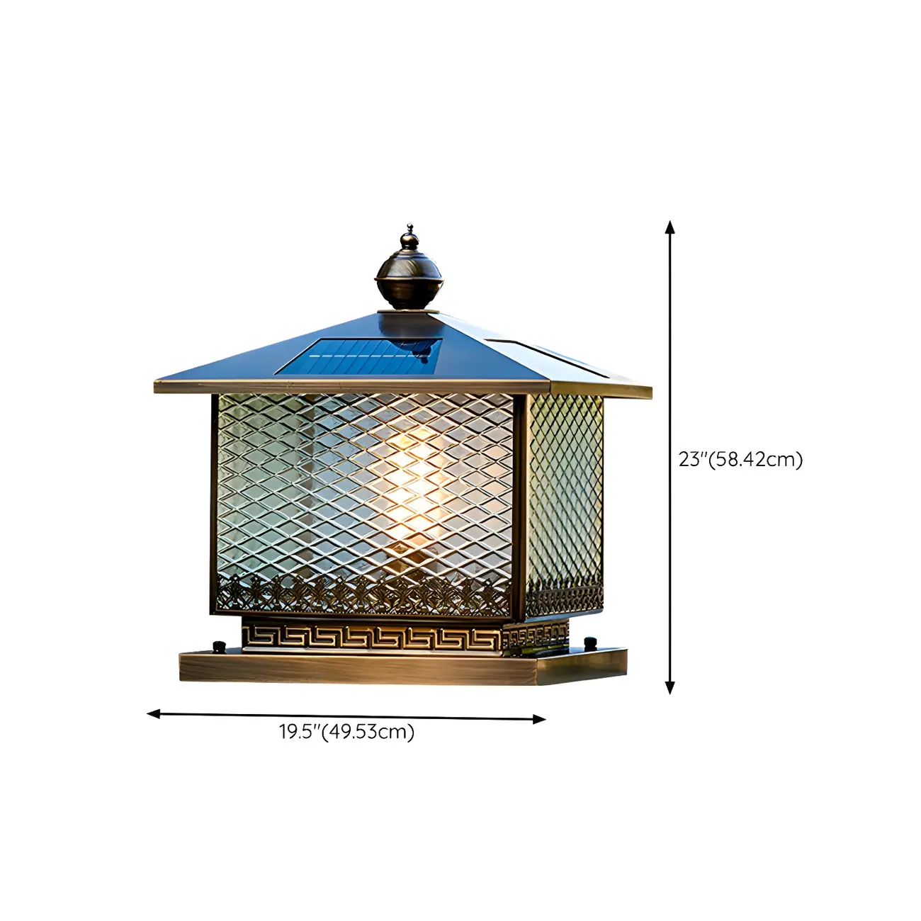 Simple Oriental Bronze Metal Post Cap Light Image - 15 | homeyfad