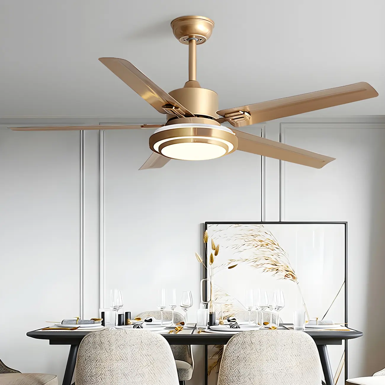Modern Reversible Ceiling Fan with 3-Gear Light for Living Room | homeyfad