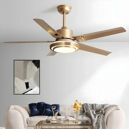 Modern Reversible Ceiling Fan with 3-Gear Light for Living Room