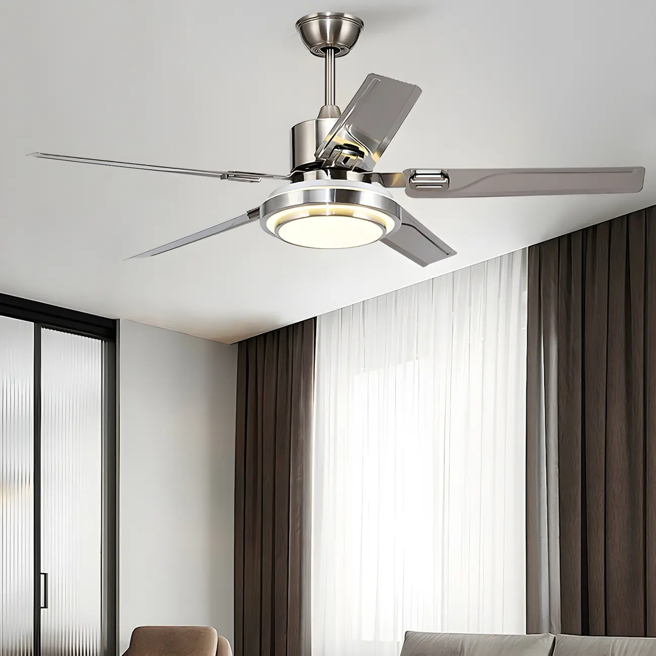 Modern Reversible Ceiling Fan with 3-Gear Light for Living Room | homeyfad