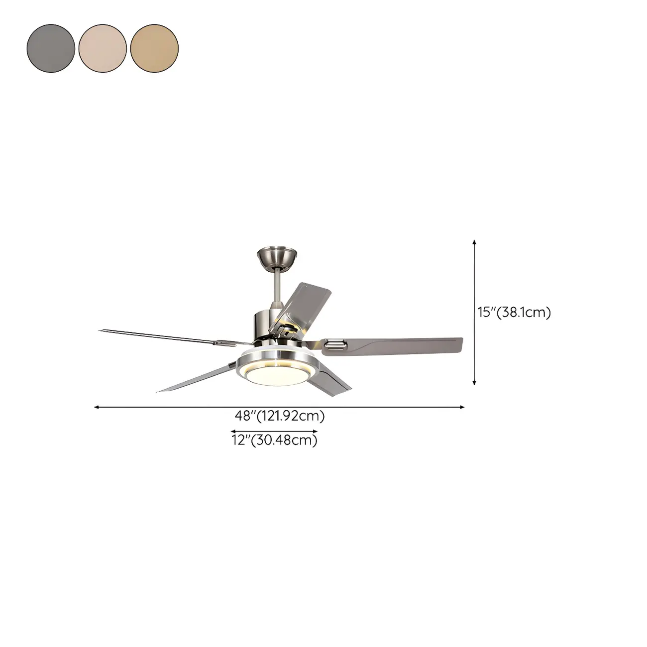 Modern Reversible Ceiling Fan with 3-Gear Light for Living Room | homeyfad