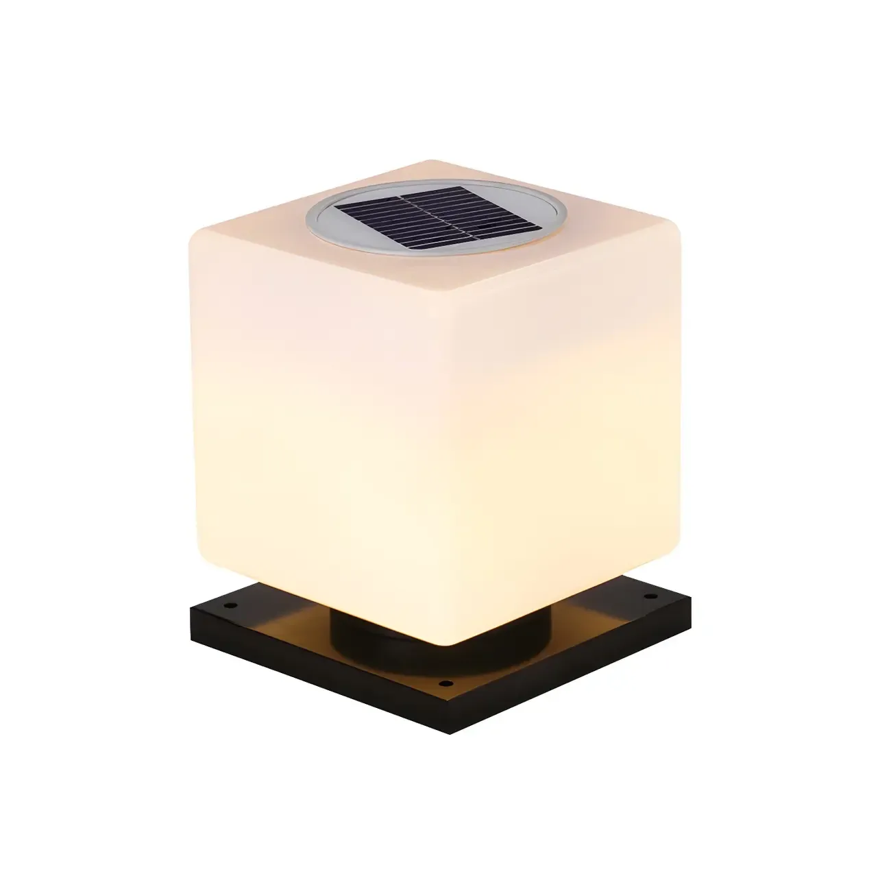 Solar White Simple Cube Post Cap Light Image - 7