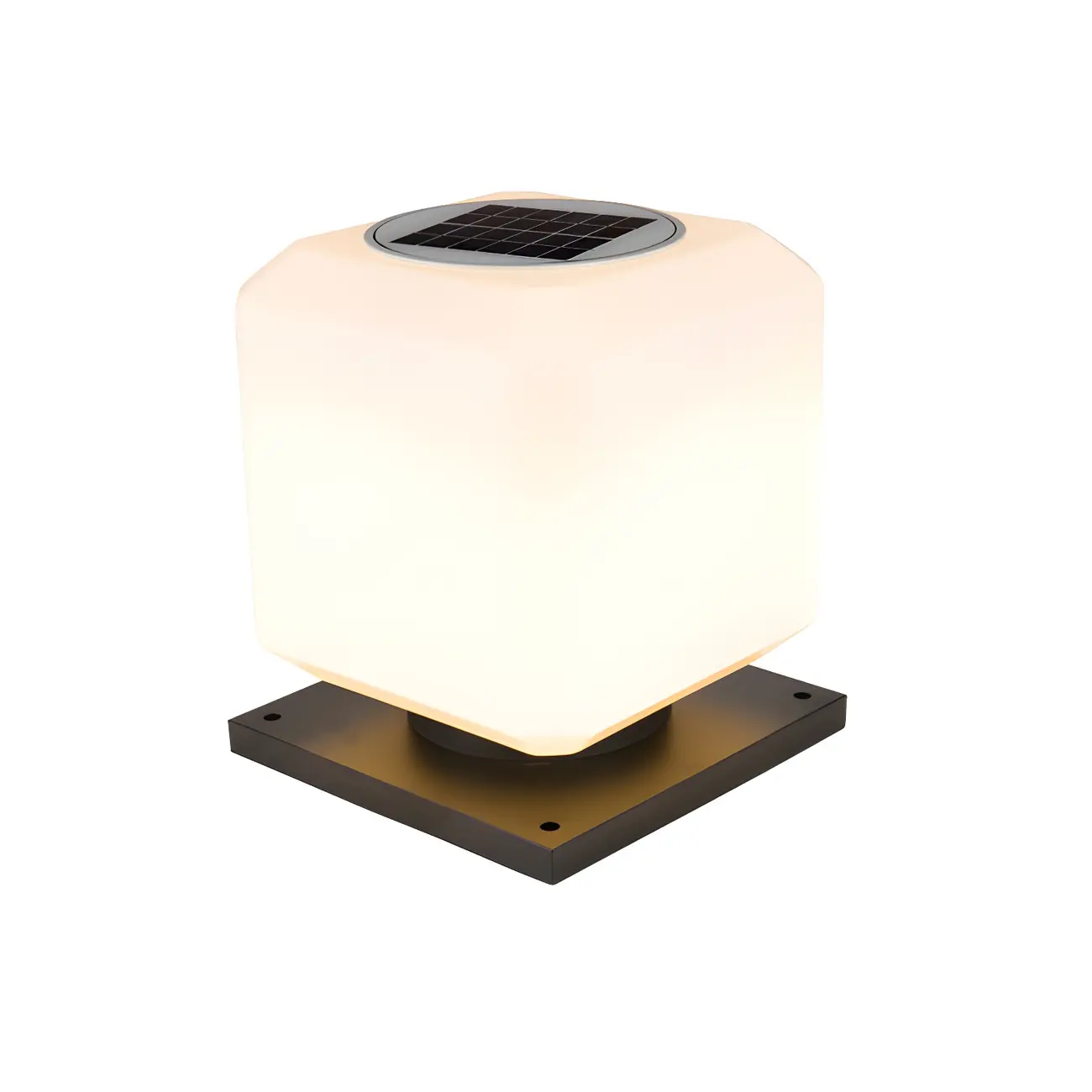 Solar White Simple Cube Post Cap Light Image - 8 | homeyfad