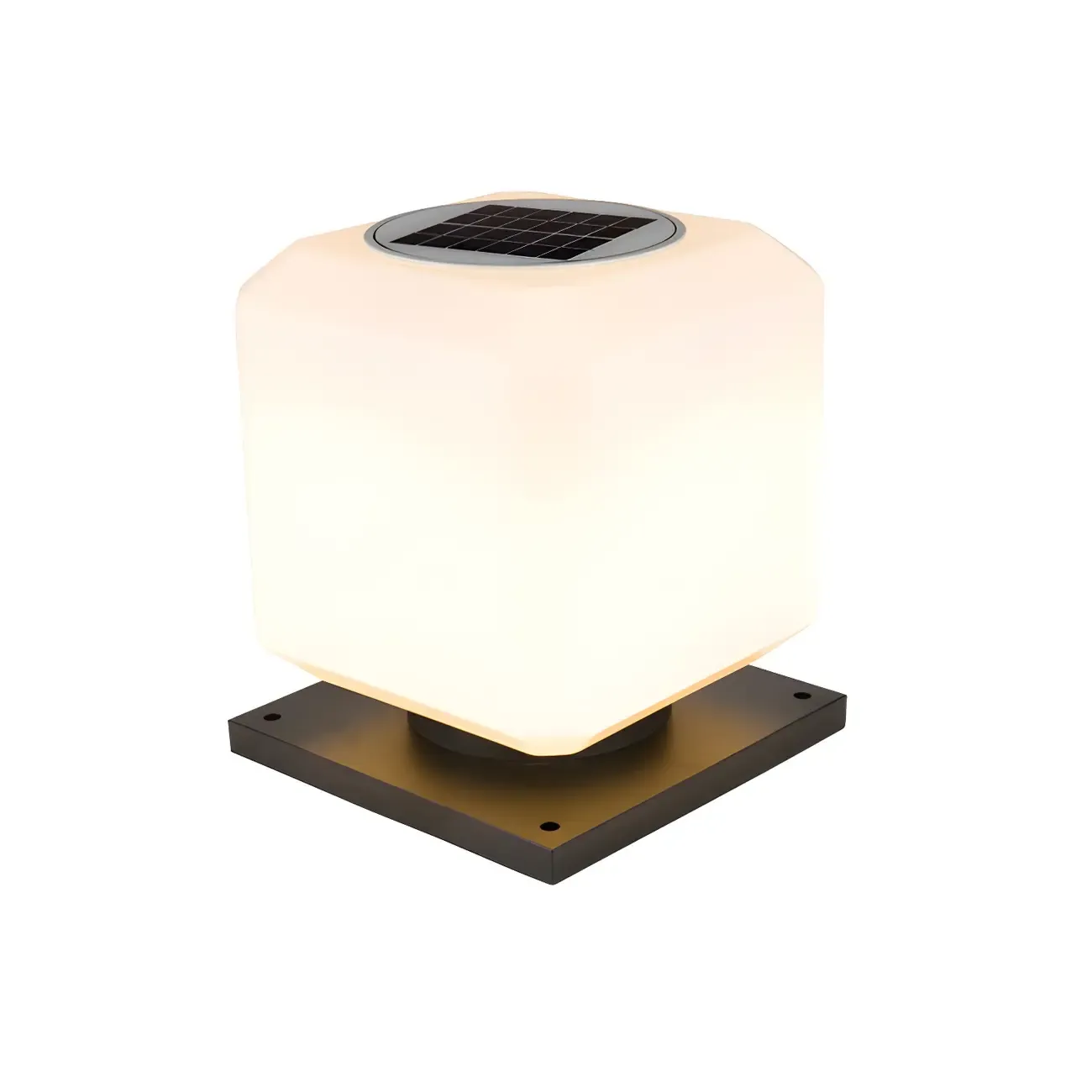 Solar White Simple Cube Post Cap Light Image - 8