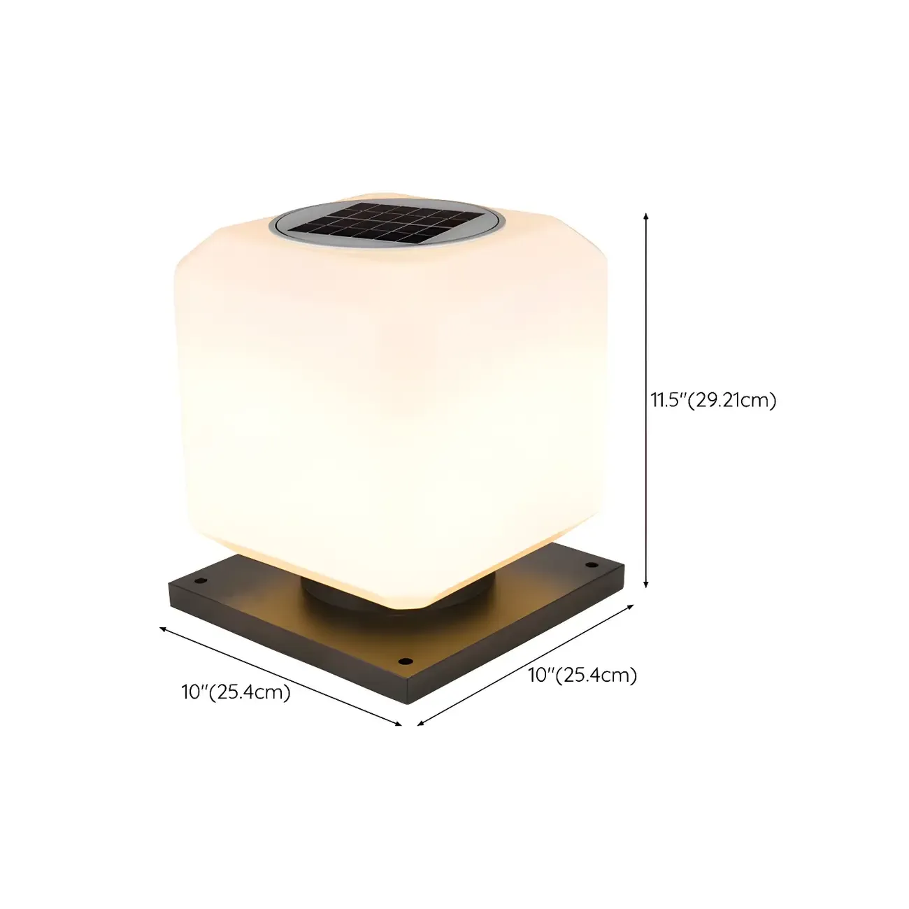 Solar White Simple Cube Post Cap Light Image - 14