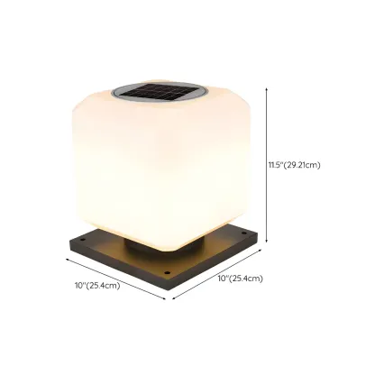 Solar White Simple Cube Post Cap Light Image - 14