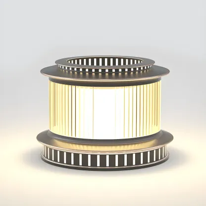 Black Metal Circular Drum Post Cap Light Image - 8