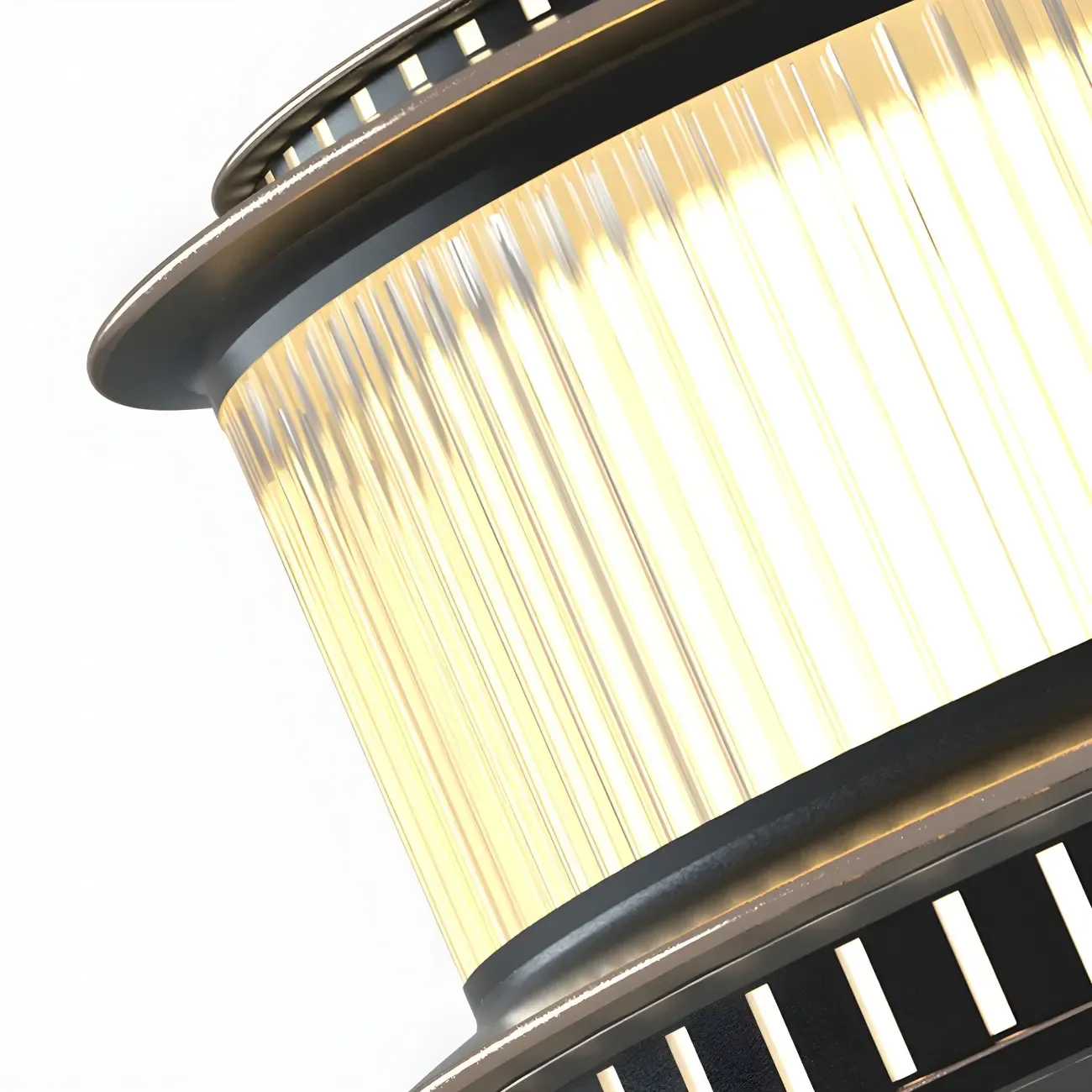 Black Metal Circular Drum Post Cap Light Image - 10
