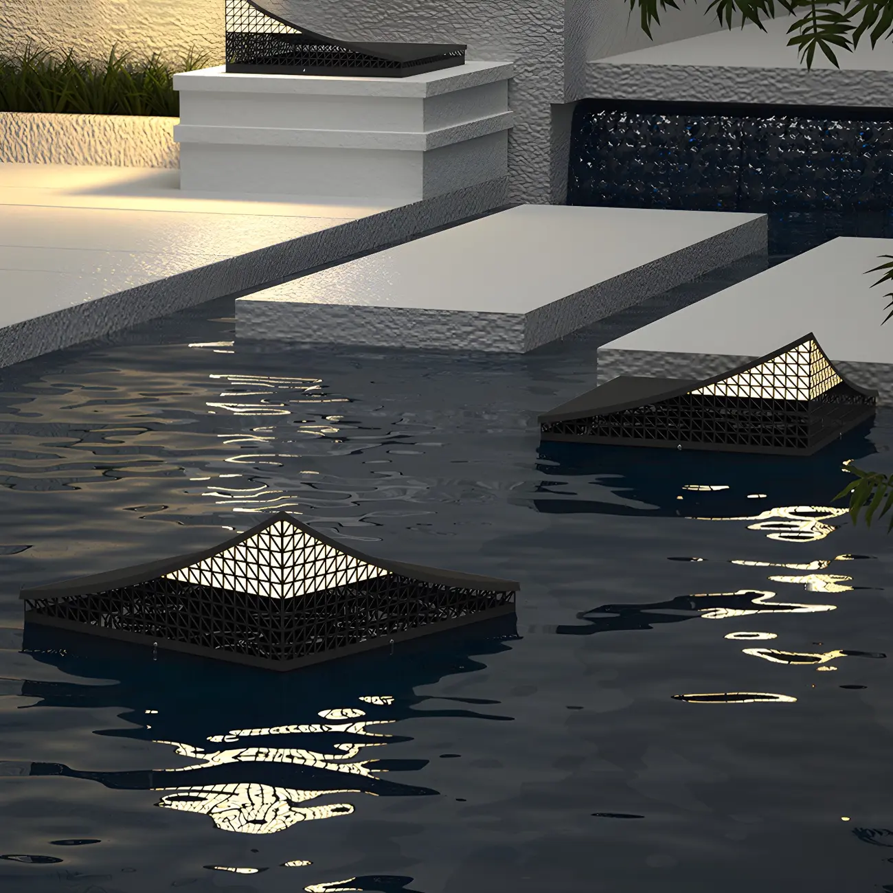 Designed Eave Simple Black Metal Post Cap Light Image - 1 | homeyfad