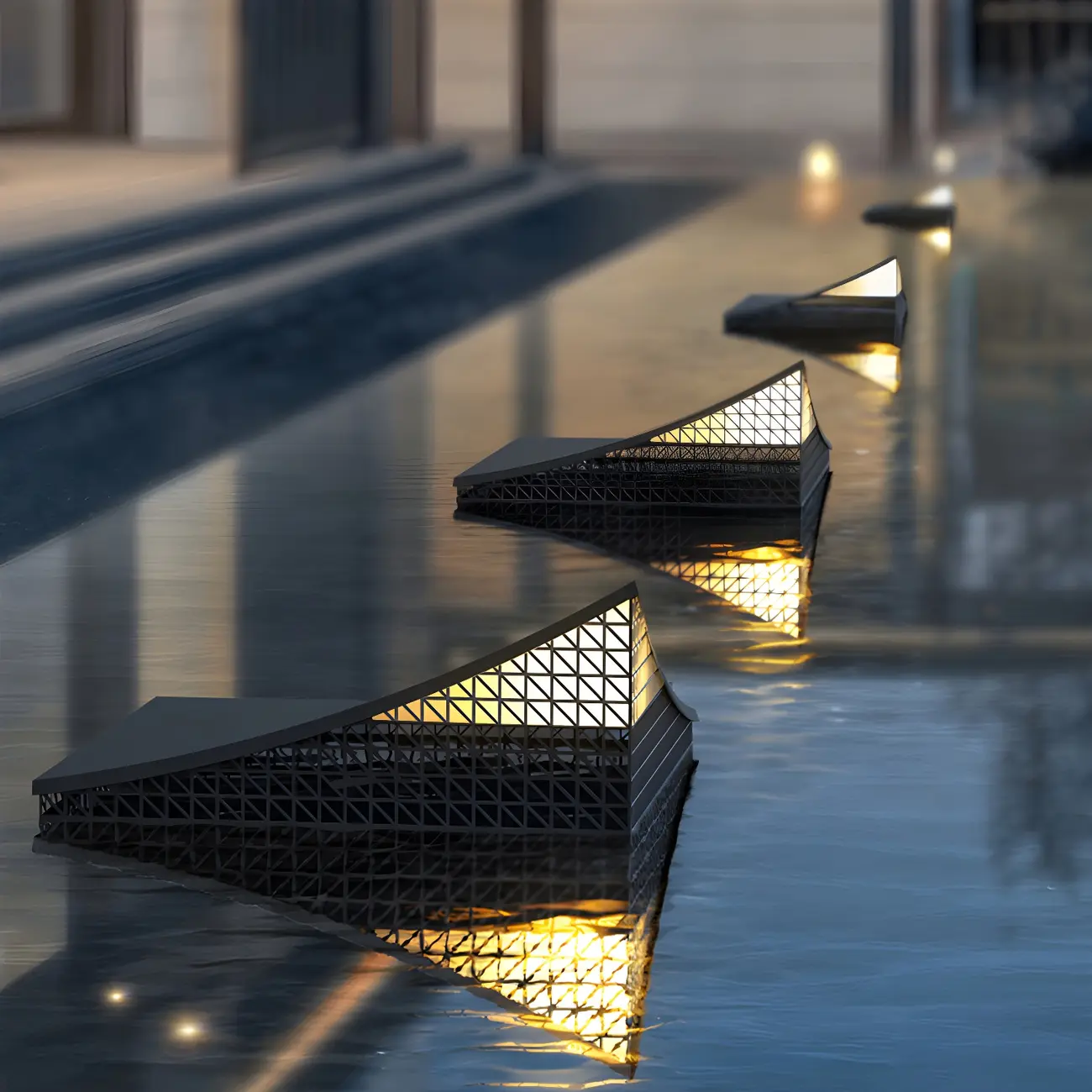 Designed Eave Simple Black Metal Post Cap Light Image - 3 | homeyfad