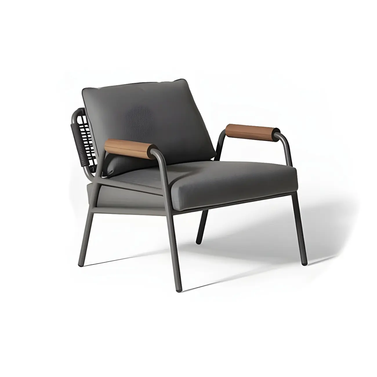 Industrial Metal Patio Sofa with Cushions, Water Resistant Image - 2 | homeyfad