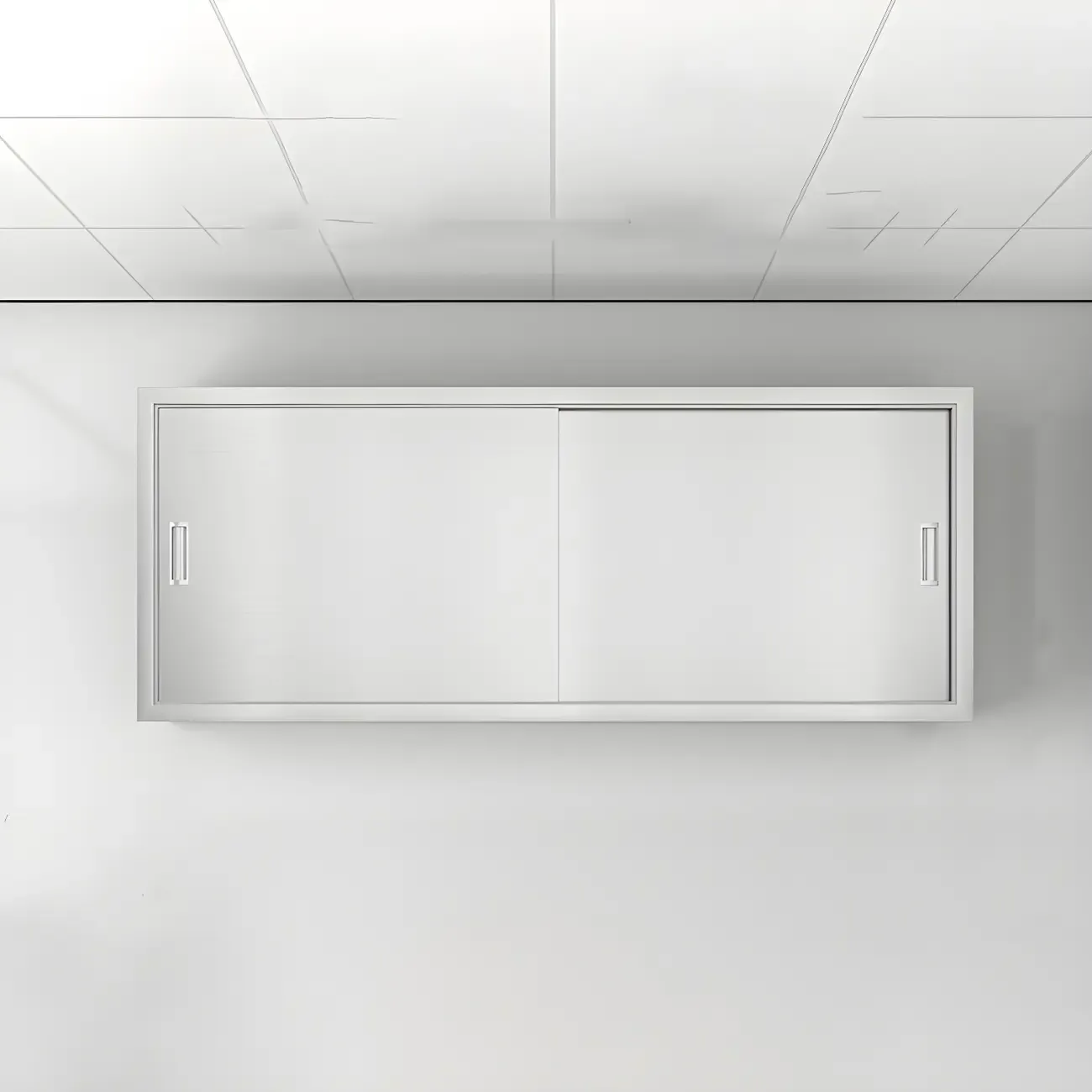 Elegant Stainless Steel Wall-Mounted Display Cabinet with Storage Image - 4