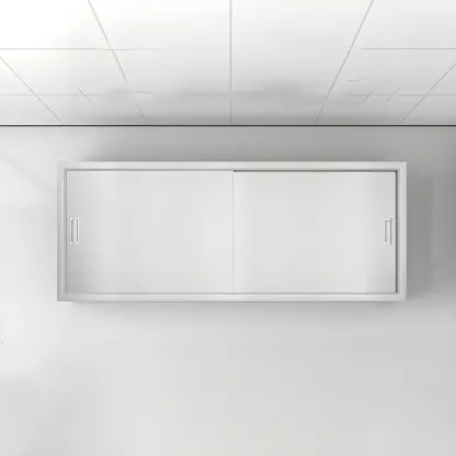 Elegant Stainless Steel Wall-Mounted Display Cabinet with Storage Image - 4