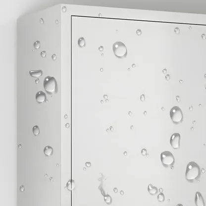 Elegant Stainless Steel Wall-Mounted Display Cabinet with Storage Image - 13