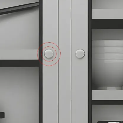 Elegant Stainless Steel Wall-Mounted Display Cabinet with Storage Image - 15