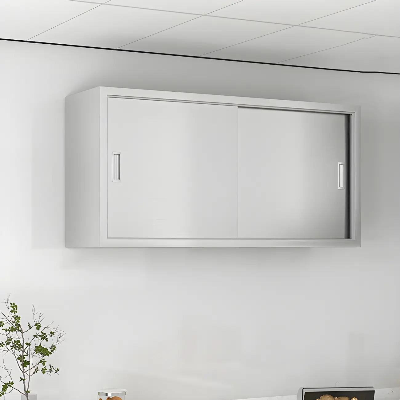 Elegant Stainless Steel Wall-Mounted Display Cabinet with Storage Image - 17 | homeyfad