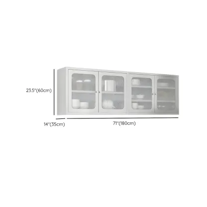 Elegant Stainless Steel Wall-Mounted Display Cabinet with Storage Image - 21