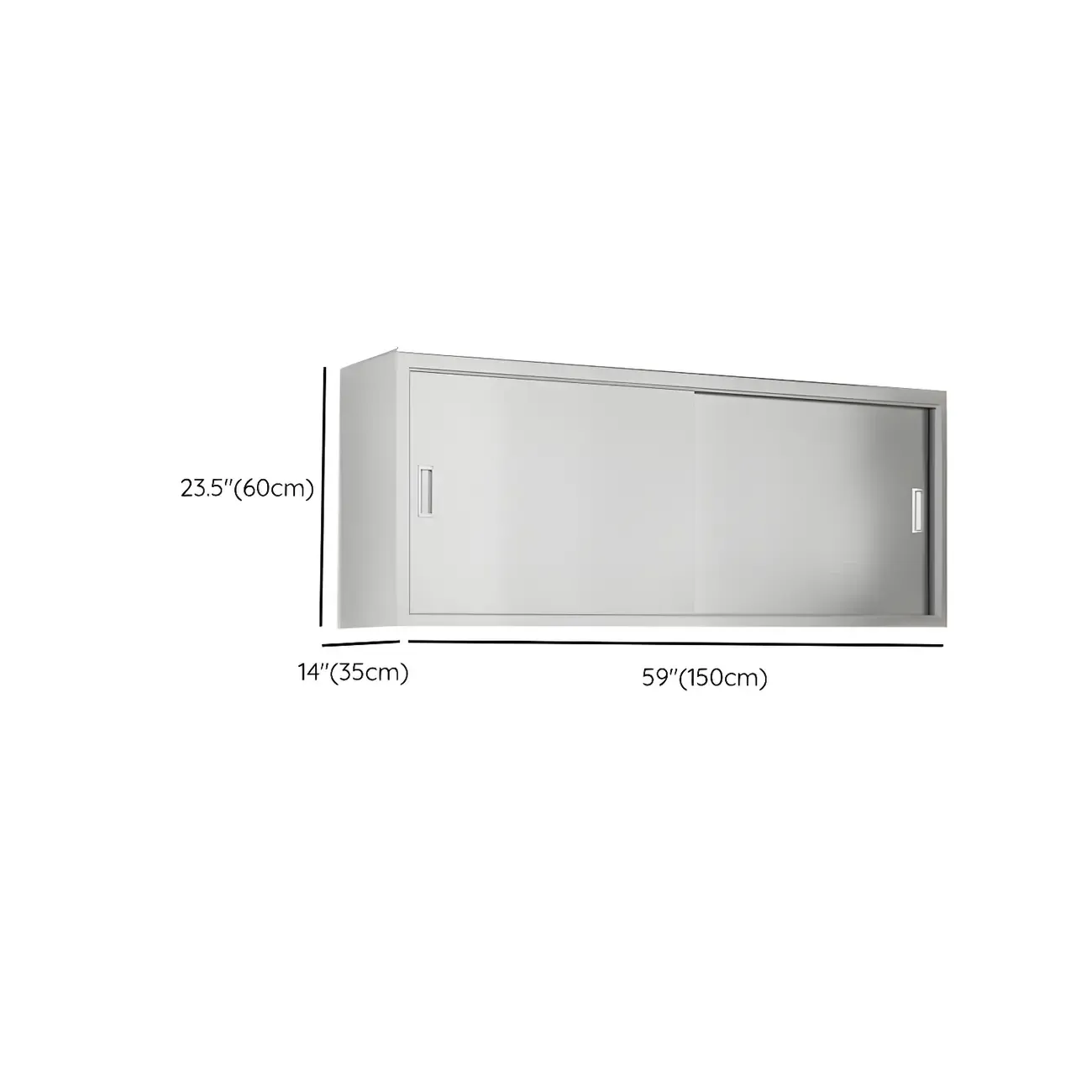Elegant Stainless Steel Wall-Mounted Display Cabinet with Storage Image - 24