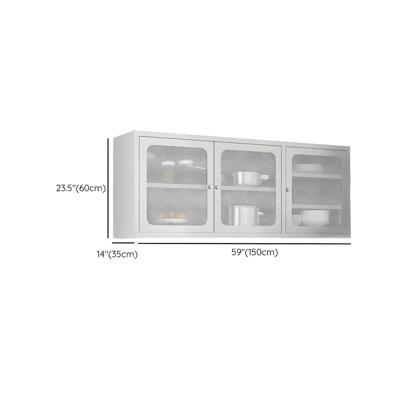 Elegant Stainless Steel Wall-Mounted Display Cabinet with Storage Image - 25