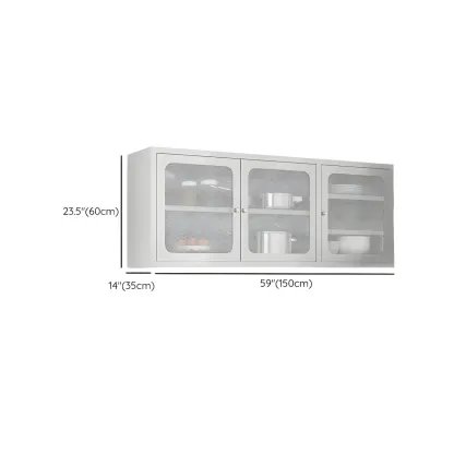 Elegant Stainless Steel Wall-Mounted Display Cabinet with Storage Image - 25