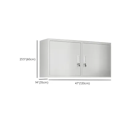 Elegant Stainless Steel Wall-Mounted Display Cabinet with Storage Image - 26