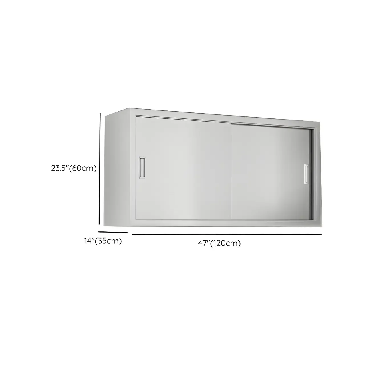 Elegant Stainless Steel Wall-Mounted Display Cabinet with Storage Image - 27