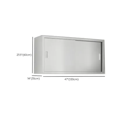 Elegant Stainless Steel Wall-Mounted Display Cabinet with Storage Image - 27