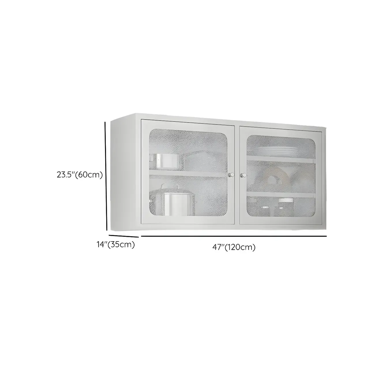 Elegant Stainless Steel Wall-Mounted Display Cabinet with Storage Image - 28